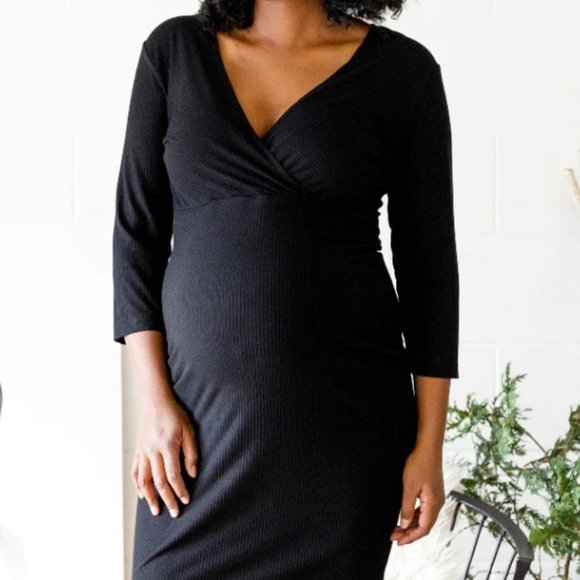 NWT Organic OEKO-TEX Maternity Nursing Dress xs Bamboo made in Canada - Picture 5 of 7